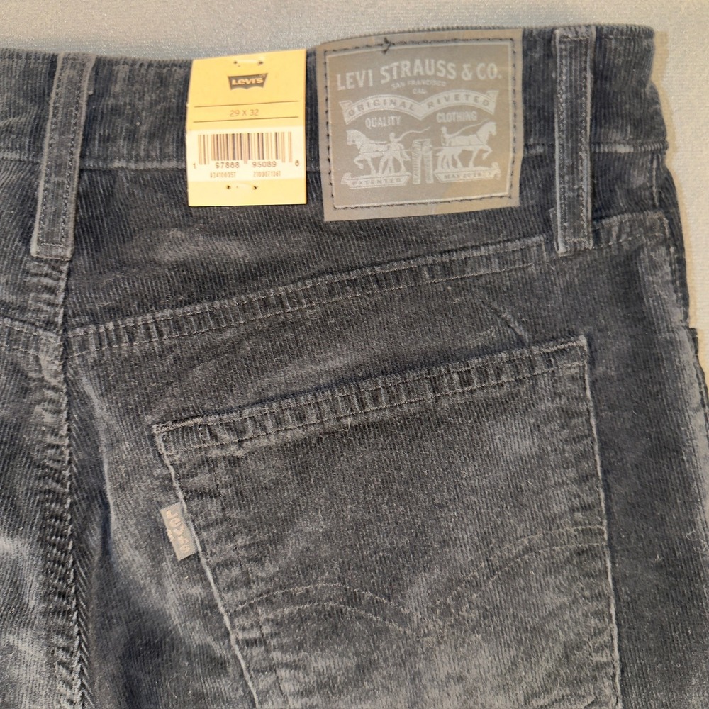 Levis 726 Flare Corduroy Pants Womens 29x32 High Rise Slim Charcoal Grey Black - Picture 8 of 12